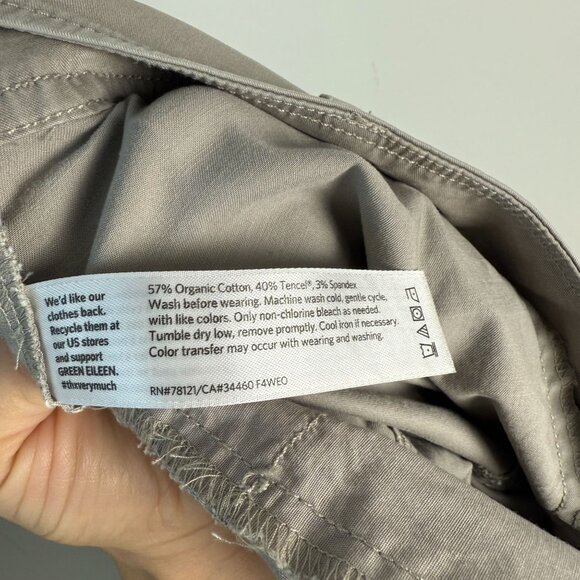 Eileen Fisher Pants Tapered Cargo Khaki Green Size 8 - Picture 7 of 8